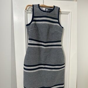 J. Crew Navy and White Patterned Mini Dress